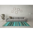 thumbnail image 3 of Ahgly Company Indoor Rectangle Oriental Light Blue Industrial Area Rugs, 6' x 9', 3 of 4