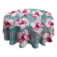 thumbnail image 4 of Pioneer Flower Floral Print Pattern Round Tablecloth 60"x60",Wrinkle Wipeable Table Cloth for Kitchen Dining Room Picnic Patio Party, 4 of 6