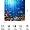 thumbnail image 5 of Ocean Underwater World Shower Curtain Colorful Tropical Fishes Turtle Coral in The Deep Sea Home Décor Waterproof Fabric 72Lx72W Inch Blue Plastic Hooks 12PCS, 5 of 6