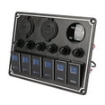 thumbnail image 3 of Boat Rocker Switch Panel, ON Off Toggle Switch Pre Wired 6 Gang Blue Backlit DC12V-24V  for Car for RV, 3 of 8