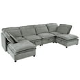 thumbnail image 6 of Harper & Bright Designs Modern Modular Corner Sofa Sectional with 2 Storage Ottomans, Free Combination L-Shaped Couch Set with Double-Layer Cushion for Living Room, Grey, 6 of 18