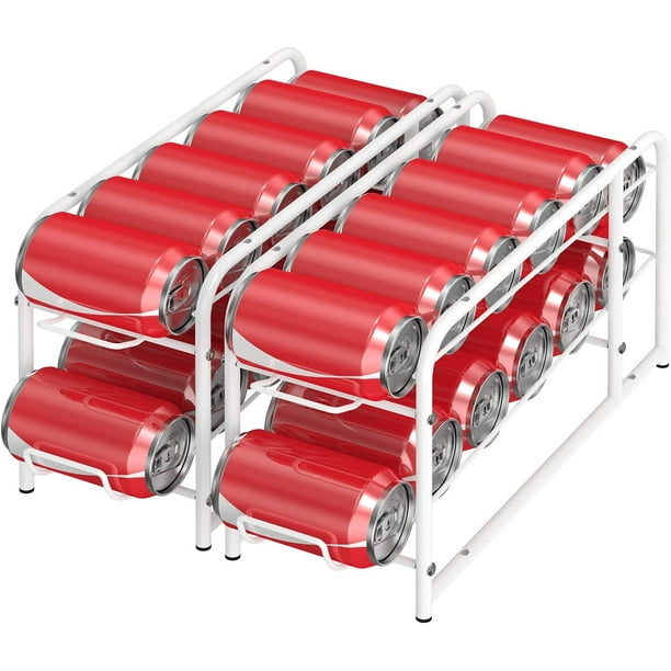 2 Pack Stackable Beverage Soda Can Dispenser Rack Organizer Standard