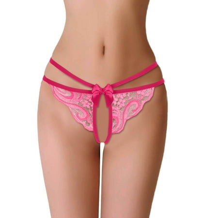 Women Thongs Low Rise Lace Panties Sexy Mesh Panties Women s Crotchless Panties Lace Lingerie for Women