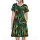 thumbnail image 1 of Fotbe Jungle Leopard Yellow Vestido Largo de Moda para Mujer, Vestido Tipo Camiseta con Manga Corta y Estilo Casual a Rayas y Bloques de Color, 1 of 6
