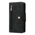 thumbnail image 2 of SaniMore for iPhone 14 6.1" 2022 Case, PU Leather 2 in 1 Zipper Wallet Removeable Wrist Strap Card Slots Cash Pocket Kickstand Shockproof Anti-fall Full Protective Shell For iPhone 14, Black, 2 of 15