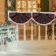 thumbnail image 4 of yulier Christmas Plaid Pleated Fan Flag, Checkered Bunting Banner Half Fan Flag, Christmas Decorations Indoor Outdoor, Christmas Party Home Porch Yard Decor, 35.4"x17.7", 4 of 6