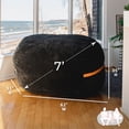 thumbnail image 3 of Big Joe Fuf 7Ft Giant Foam Bean Bag Chair, Oversized Couch with Removable Cover for Kids, Teens, Adults, Black Licorice Corded Plush, 7 Foot, 3 of 8