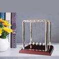 thumbnail image 7 of Newton's Cradle Metal Pendulum Educational Physics Toy Square Design Kinetic Energy Office Stress Reliever Ornament, 7 of 7