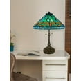 thumbnail image 2 of Dale Tiffany 2-Light Metal & Art Glass Table Lamp in Antique Bronze/Azure Blue, 2 of 2