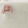 thumbnail image 6 of Twin Size Girl Bed with Rabbit Shaped Headboard, Upholstered Platform Bed with Safety Rail and Storage Pocket, No Box Spring Needed, Beige, 6 of 7