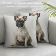 thumbnail image 3 of Throw Pillow Cover ，French Bulldog Square Throw Pillow Cases，Beautiful Funny Adorable Beige Brown Domestic Animal Polyester Throw Cushion Covers for Couch Sofa Chair Bedroom, 3 of 5