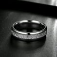 thumbnail image 6 of Jewmon Tungsten Wedding Band for Men and Women Couples Ring Meteorite Inlay Tungsten Carbide Ring Comfort Fit, 6 of 9