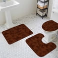 thumbnail image 3 of Retro Brown Bullfighter Cow Bathroom Rugs Set Tropical Cactus Western Landscapes Non Slip Absorbent Soft Bath Mats 3 Piece Set with Bathroom Rug, U-Shaped Floor Mat, Toilet Seat Cover Large Size, 3 of 9