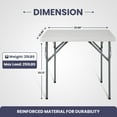 thumbnail image 3 of 2.9ft Square Folding Table Resin Card Table Multipurpose Foldable Table Square Fold Up Table for Indoor Kitchen Dining Room Outdoor Camping Picnic by Naomi Home - White, 3 of 9