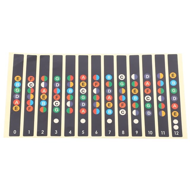Guitar Fretboard Note Stickers, Fingerboard Decals Frets Fretboard Stickers Generous Design Wear Resistant For Electric Guitars For Acoustic Guitars Black,Transparent