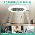 thumbnail image 3 of Moclever 2 in 1 LED Ceiling Fan Lights Remote Control 9.44in E27 Socket Fanlight with Dimmable Dimming Light Color Brightness 3 Fan Speed Timer Function, White, 3 of 14