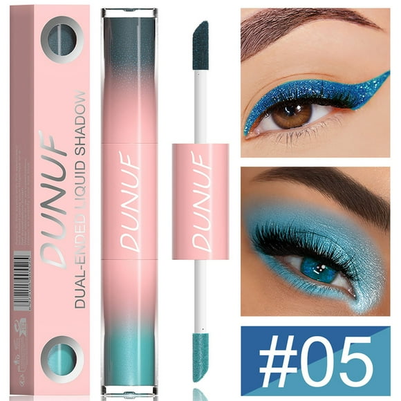 Liquid Eyeshadow,Double Head Liquid Glitter Eyeshadow , Pearl and Matte Shimmer & Metallic Multi-Dimensional Finish For Bold Eye Looks, Highly Pigmented Long Lasting Liquid Shadow Eye Makeup