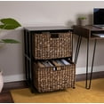 thumbnail image 2 of BirdRock Home 2 Tiered Hanging File Cubby with Wood Top - Brown Wash , 2 of 7