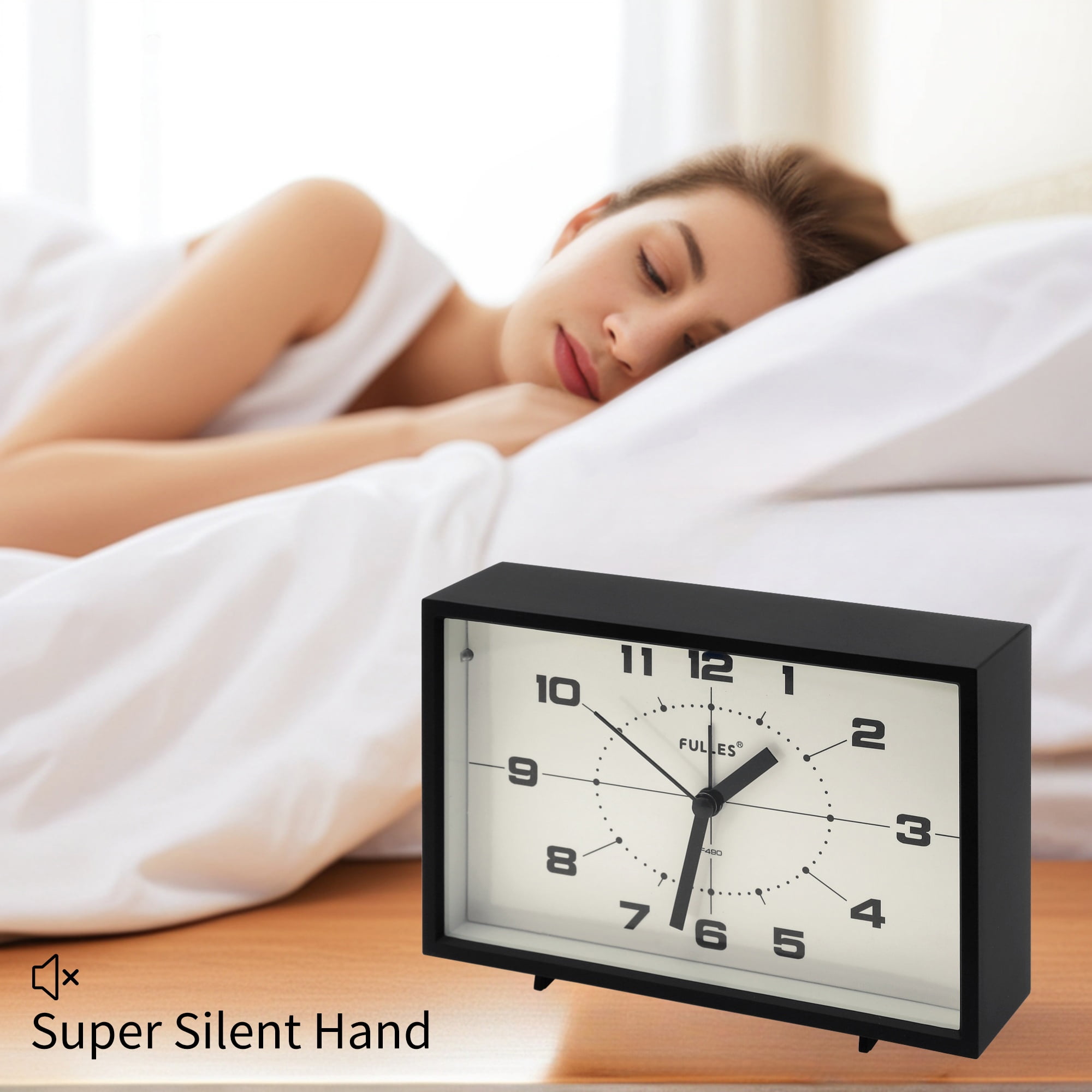 Unique Bargains Mechanical Alarm Clock with Night Light Blue 6.3"L x 1.8"W x 4.1"H