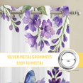 thumbnail image 6 of Purple Flowers Kitchen Curtains Window Panels, Butterfly Spring Floral Watercolor Farmhouse Insulated Window Treatment Curtain, Grommet Curtains for Bedroom/Living Room/Bathroom, 2 Piece 42"Wx84"L, 6 of 8