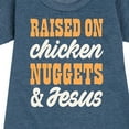 thumbnail image 3 of Instant Message - Raised On Chicken Nuggets And Jesus - Toddler & Youth Girls Fleece Dress, 3 of 6