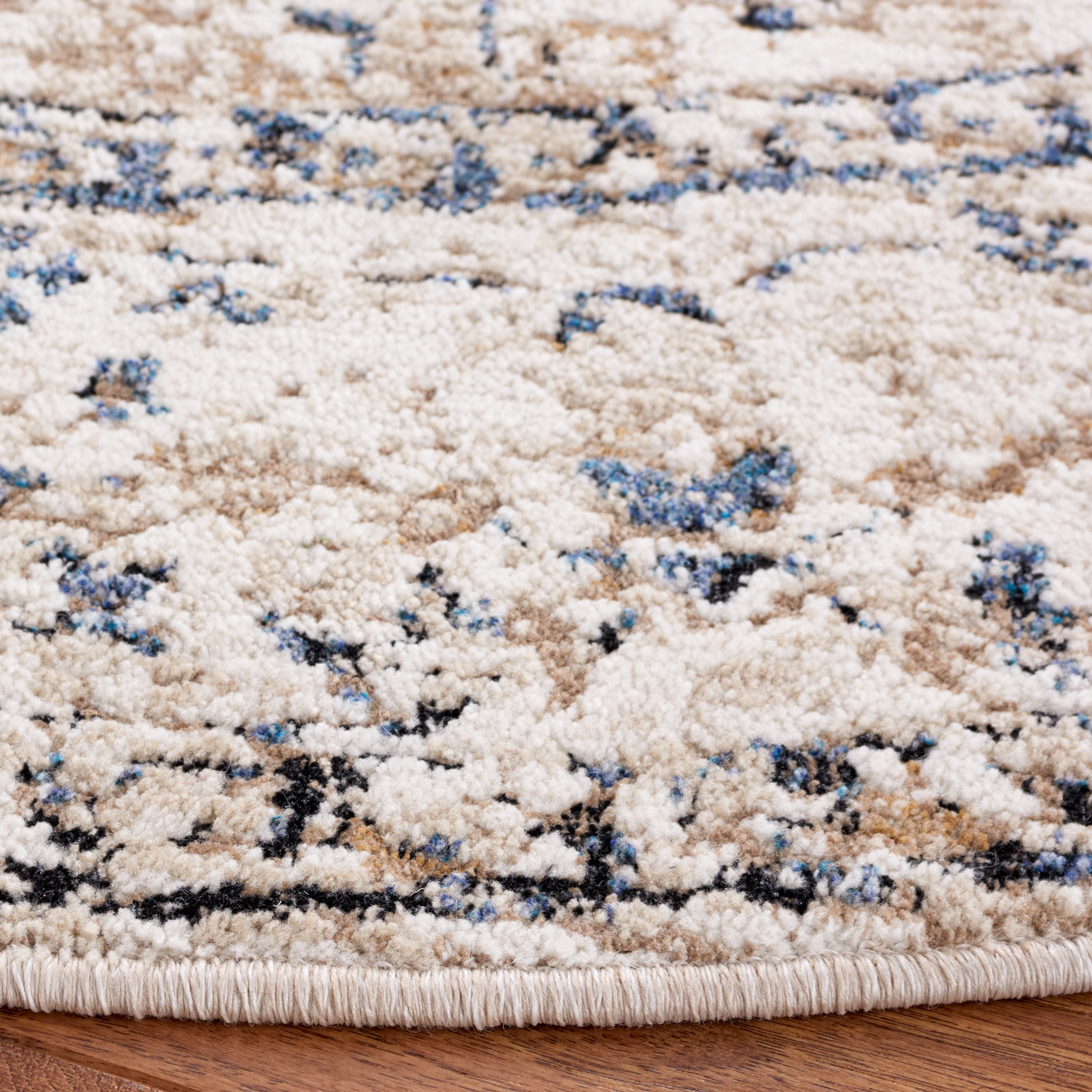 SAFAVIEH Vivaldi Marjory Medallion Area Rug, Ivory/Light Olive, 6'7" x 6'7" Round