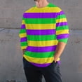 thumbnail image 2 of Mardi Gras Outfits Male Spring And Summer Round Neck Carnival Long Sleeve Lapel Full Print Holiday Celebration T Shirt Ag L, 2 of 5