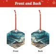 thumbnail image 2 of Sikiie Blue Ocean Waves Acrylic Christmas Ornament Pendant Christmas Ornaments Hanging Ornament for Christmas Winter New Year Party -Hexagon, 2 of 7