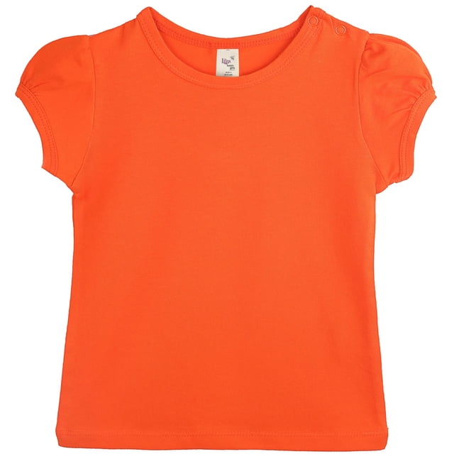 Lilax Camiseta Básica De Manga Corta Con Cuello Redondo Para Bebé Niña 12-18 Meses Naranja