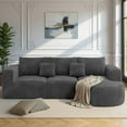 thumbnail image 3 of Hawsaiy 104" Modular Sectional Sofa with L-Shape Chaise,Cloud Sectional Modern Sleeper Couch with Deep Seat,Sponge Compression Sofas, No Assembly (Dark Gray Corduroy Fabric), 3 of 9