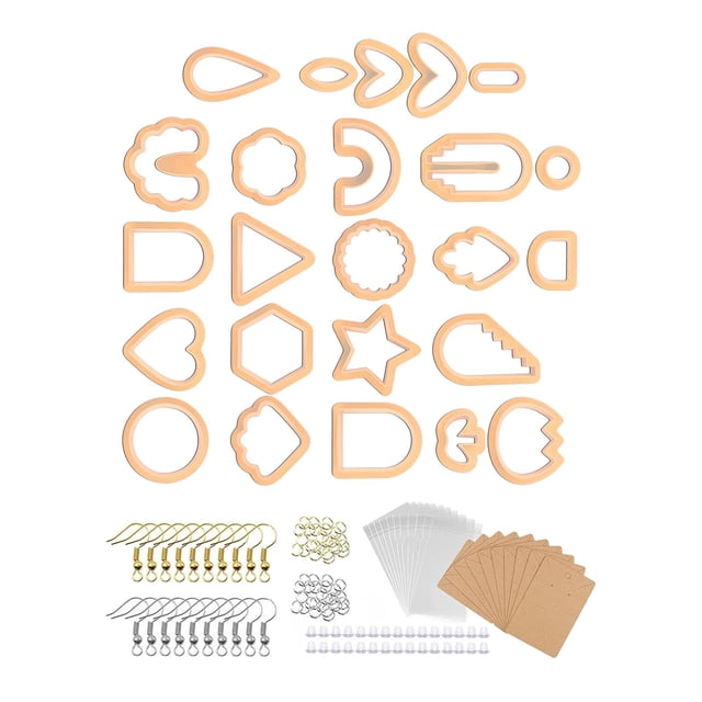 de 124 piezas para pendientes de érica, 30 partes traseras de pendientes, 24 formas, de fabricación de pendientes para Naranja Sunnimix Cortador de polímero