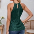 thumbnail image 7 of Sequin Top for Women Sleeveless Green Sparkly Vest Shiny Top Elegant Tops Womens Dressy Holiday Tops, 7 of 7