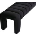 thumbnail image 5 of Meridian Furniture Andaz 17.5" Velvet & Solid Wood Bench in Black, 5 of 7