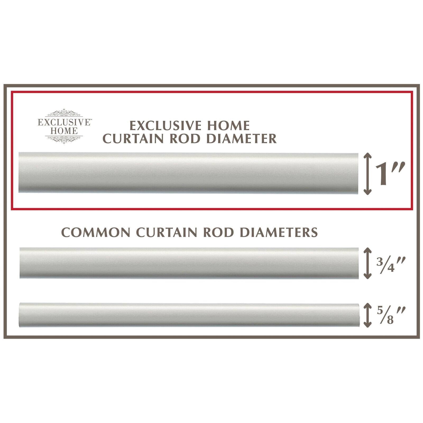 Exclusive Home Silver Aged Sphere 1" Curtain Rod and Coordinating Finial Set, Matte Silver, Adjustable 36"-72"