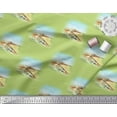 thumbnail image 3 of Soimoi Green Cotton Duck Fabric House & Landscape Nature Print Sewing Fabric Yard 42 Inch Wide, 3 of 3