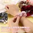thumbnail image 4 of Uxcell 4pcs Velvet Scrunchie with Pocket Zipper (2 Inch) - Elastic Bands Hair Ties Girls Women Hidden Compartment Pockets, for Ponytail Holder Travel Coins Keys, Dark Purple, 4 of 6