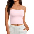 thumbnail image 5 of Women's Sexy Tube Top Sleeveless Crop Camisole, Summer Bodycon Vest for Festive Events or Night Out,Pink XL, 5 of 5