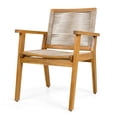 thumbnail image 4 of Outdoor Sofa, Outdoor Dining Chairs Set of 2, Teak Finish Wood Frame and Mix Brown Rope, Natural Courtyard Style, 400lbs Capacity, Brown Mix,Teak Patio Furniture,Acacia Wood,Rope Outdoor Sectional, 4 of 14