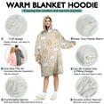 thumbnail image 5 of Wearable Oversized Blanket,Beige Sun Cloud Star Pattern Wearable Blanket Hoodie for Adults,Cozy Hooded Blankets with Super Pockets,Super Warm Fuzzy Pullover for Women & Men, 5 of 6
