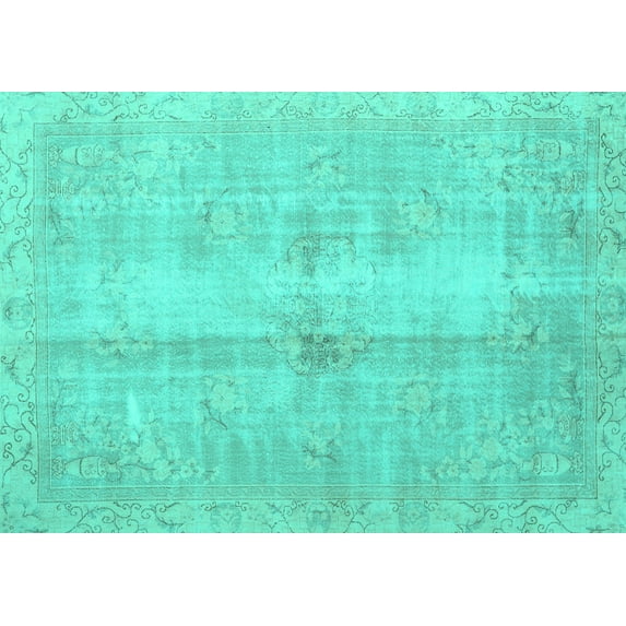 Ahgly Company Indoor Rectangle Persian Turquoise Blue Traditional Area Rugs, 3' x 5'