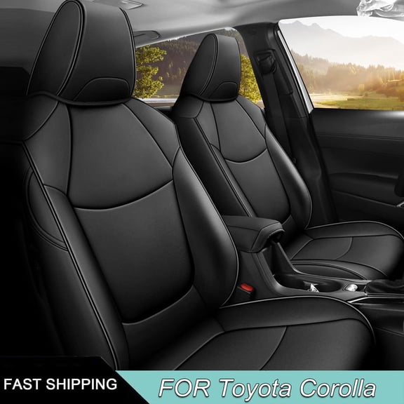 IKABEVEM Car Seat Cover for Toyota Corolla (S,SE,S Plus,Special Edition) 2014 2015 2016 2017 2018 2019 - Full Set Black