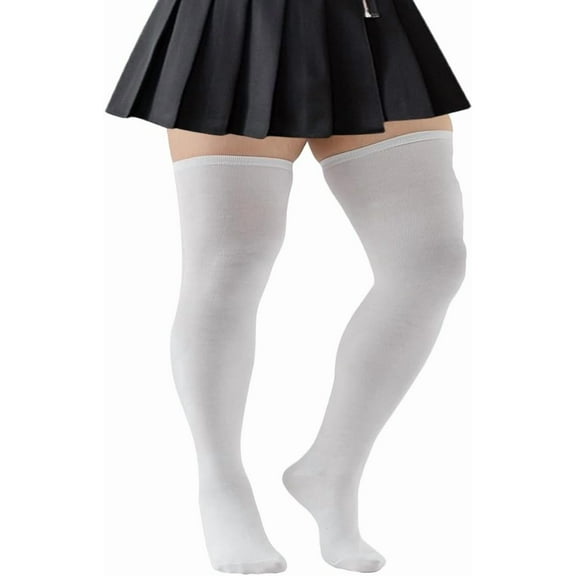 1Pairs Cotton Long Socks Loose Socks for Women White 810mm