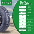 thumbnail image 5 of Hi-Run 2 Set ST100 ST205/75R15 8PR 107M Trailer Tire & 15X5 5 Lugs on 4.5" PCD Black Wheel Assembly Fits 205/75/15, 205 75 15, 5 of 10