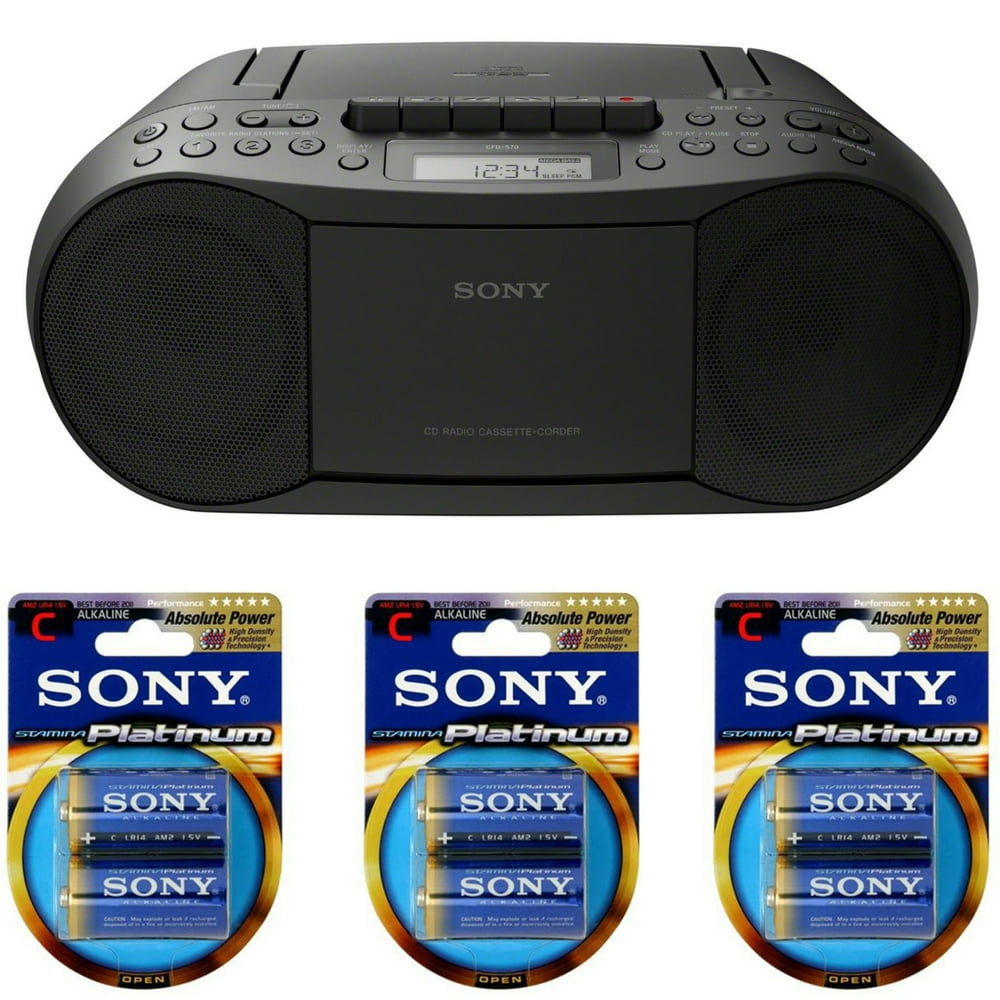 Sony CD/Cassette Boombox, Black, CFDS70BLK_K7