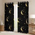 thumbnail image 2 of Homewish Psychedelic Stars Moon Blackout Curtains, Black Gold Curtains Pack of 2 (42x84 Each), 2 of 5