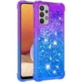 thumbnail image 3 of case for Samsung Galaxy A32 4G（Not 5G） Women Case,Creativity Clear Gradient Quicksand Glitter Flowing Liquid Floating TPU Case Bling Diamond Sparkle Cover for Samsung Galaxy A32 4G JB Purple Navy, 3 of 14