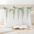thumbnail image 3 of Spring Floral Pillow Covers 2 Pack Watercolor Light Green Flowers Modern Rustic Farmhouse Pillowcase Waterproof Outdoor Throw Pillow Cover for Patio Garden Square Cushion 18”x18”, 3 of 9