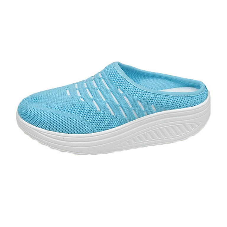 THDHVS Casual Shoes for Women,Womens Dress Shoes,Fashion Women Casual Round  Head Comfy Slippers Beach Casual Slipsole Shoes Light Blue 8.5 - Walmart.com