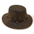 thumbnail image 3 of Fewfanhot Vintage Washed Cotton Boonie Hat, Wide Brim UPF Outdoor Bucket Hat with Decorative Band for Fishing Hiking Gardening, 3 of 3