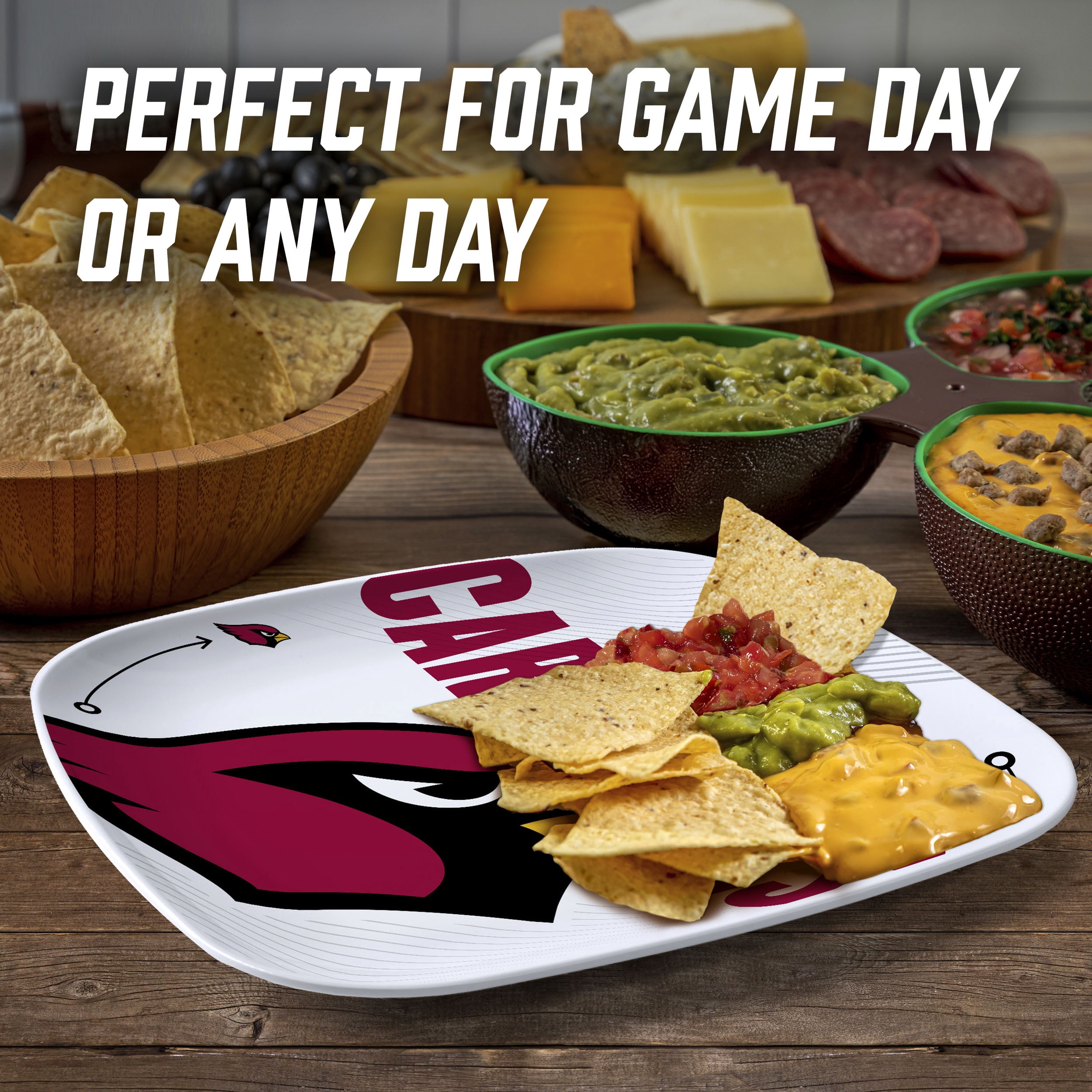 YouTheFan NFL Arizona Cardinals Large Party Plate